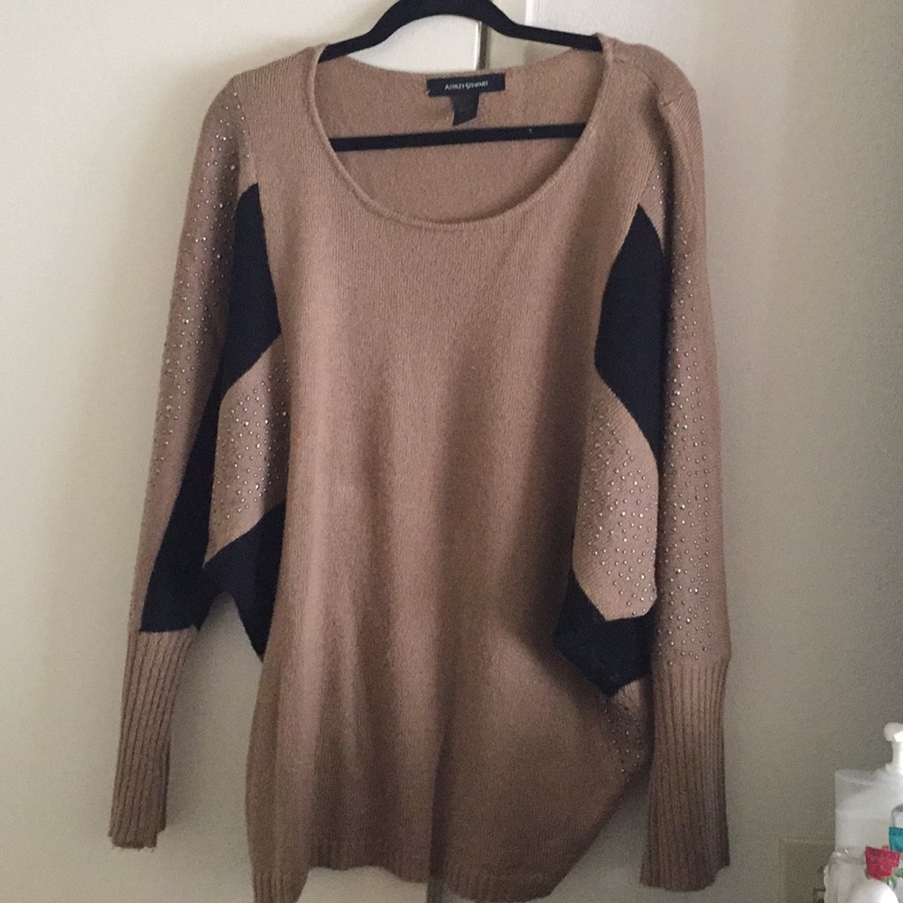 Ashley Stewart size 18/20 Mocha/Black Sweater